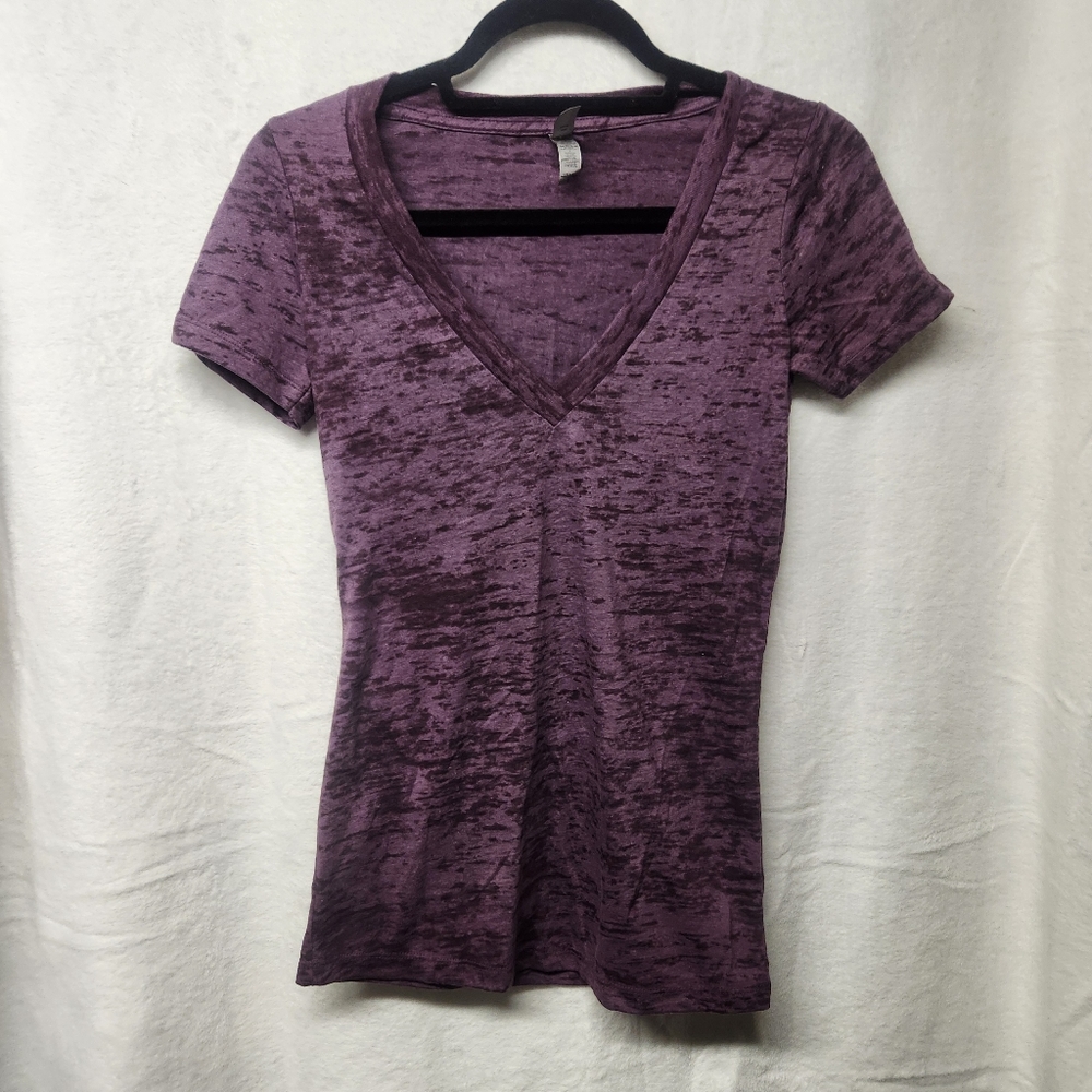 Next Level 6540 Women's Burnout Deep V Tee- NWOT
